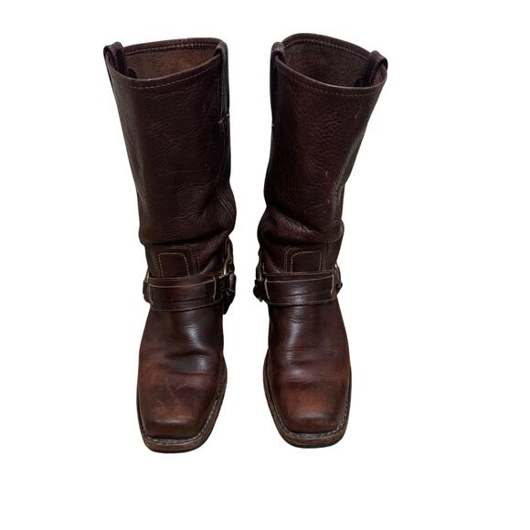 Vintage Frye 12R Harness Boots Women’s 8.5 Brown Leather Made in USA - Picture 2 of 10
